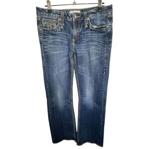 Twenty X Houston Low Rise Bootcut Denim Jeans With Stitching On Pockets